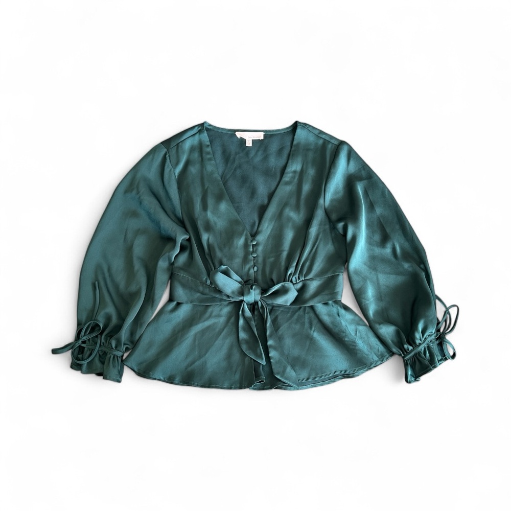 June & Hudson Emerald Green Blouse- size XS